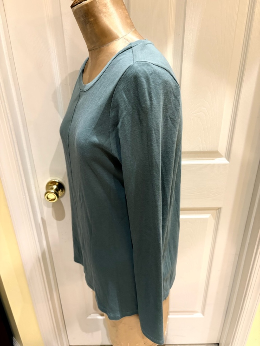 J. Jill Long-Sleeve Crewneck Top in Dusty Teal - Picture 2 of 9